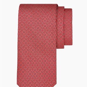 Salvatore Ferragamo Red Geometric Men's  Ada Gancio Woven Silk Tie